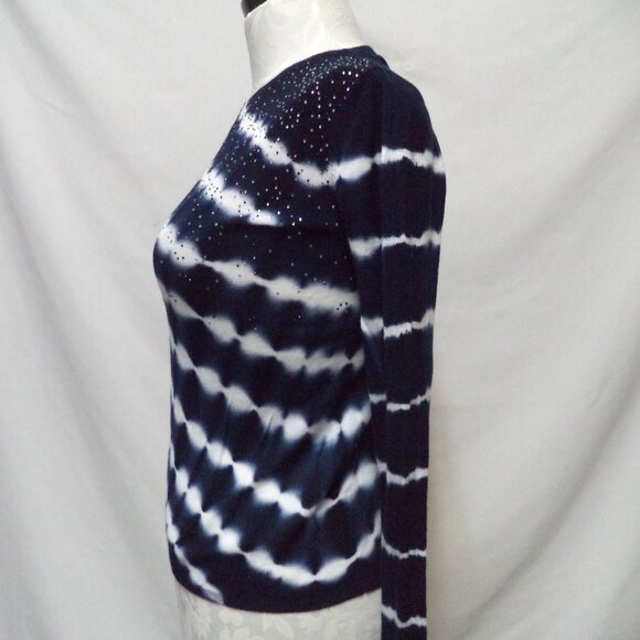 Desigual knit Sweater Top tie dye embossed jeweled Jumper Size Sz Small Sm S - Picture 5 of 12